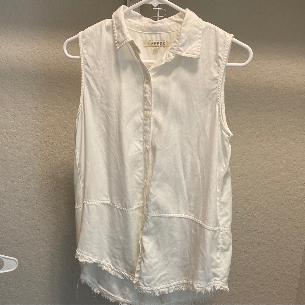 White Tank with a high low design